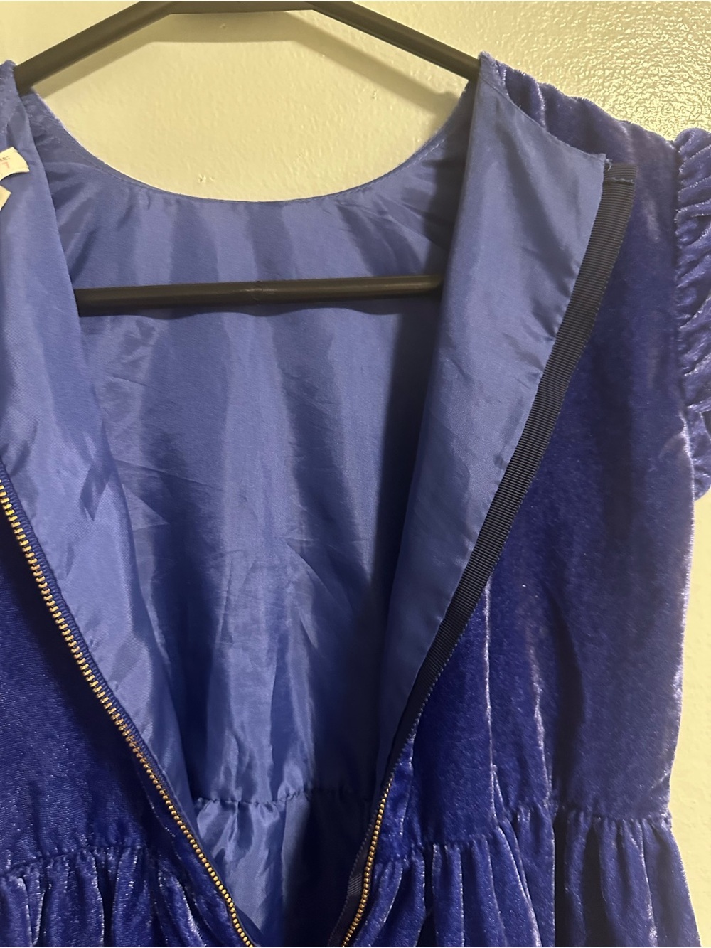 Crewcuts Plush Velvet Dress in Deep Blue Size 7 - Picture 5 of 8